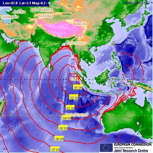 карта землетрясения в Тайланде