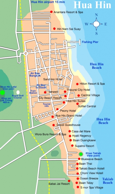Карта города Хуа Хин